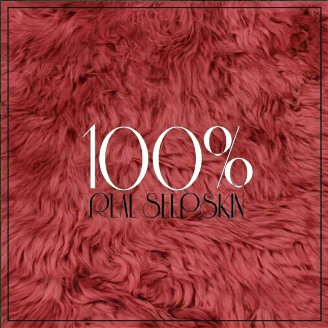 Genuine Red Rose Sheepskin Natural Silky Soft Fluffy Real Wool Rug