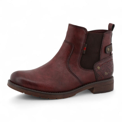 Mustang Women's Burgundy Chelsea Ankle Boots
