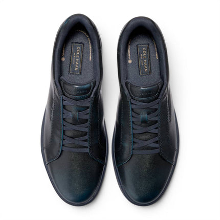 Cole Haan Men's GrandPro Luxe Mile Trainer Blue Leather Sneakers - C44436