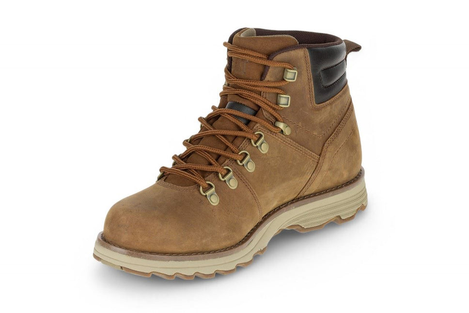 Caterpillar Mens Sire Waterproof Brown Sugar Leather Cat Work Boots