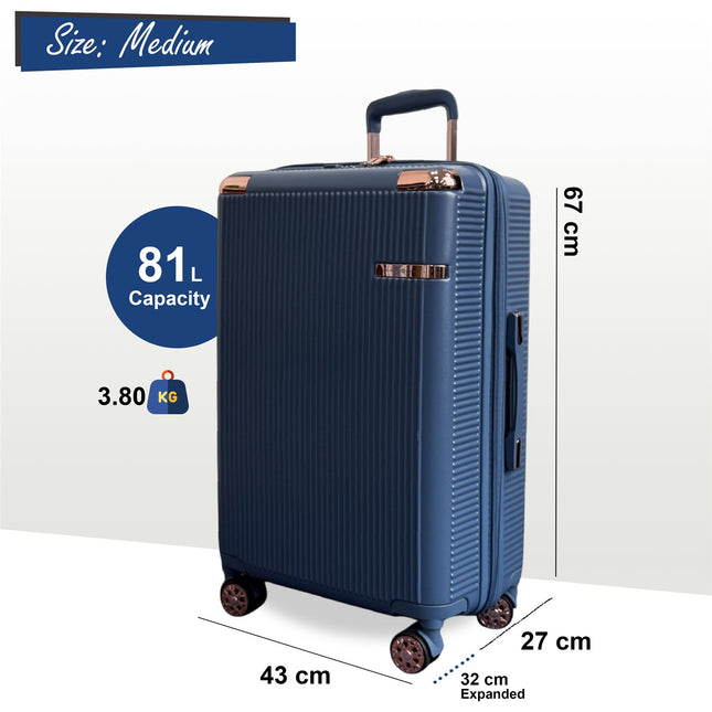 Expandable Hard Shell 8 Wheels Luggage Travel Cabin Suitcase Set