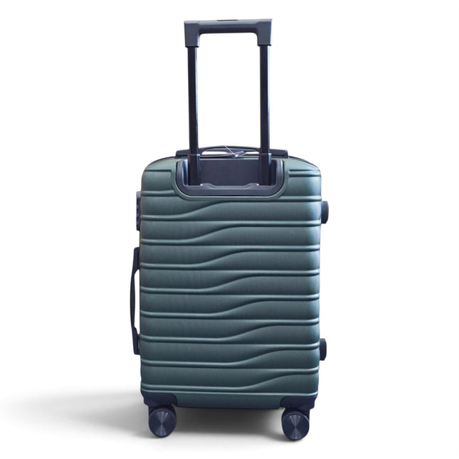Hardshell Green Suitcase Set Robust 8 Wheel Luggage Cabin Case Bag