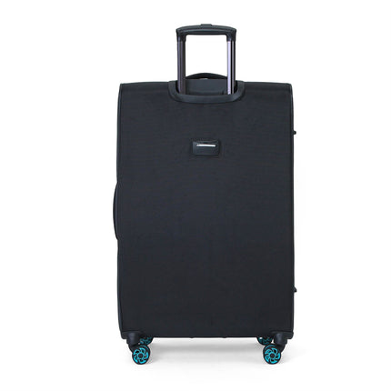Soft Shell Black 1680D Polyester Suitcase Set 8 Wheel TSA Lock Luggage