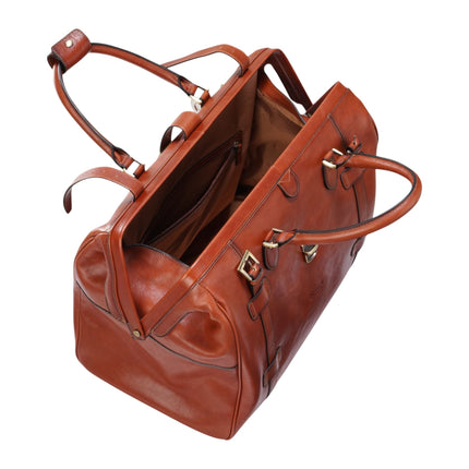Genuine Leather Tan Duffle Holdall Vintage Travel Gym Bag - Windsor