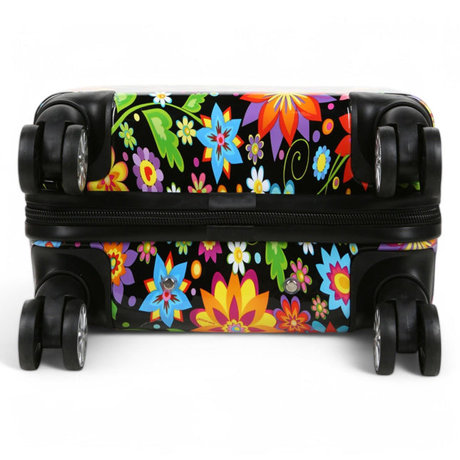 Strong Expandable Hard Shell Dual 4 Wheel Suitcase Set Print Luggage Cabin Travel Bag