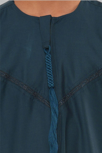 Kids Boys Ramadan Eid Blue Moroccan Jubba Robe Djellaba Thobe - K-TT008