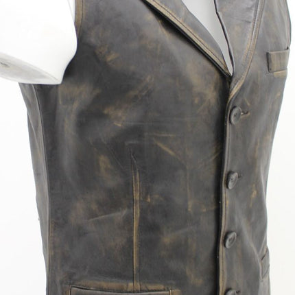 Mens Smart Classic Leather Waistcoat-Bristol