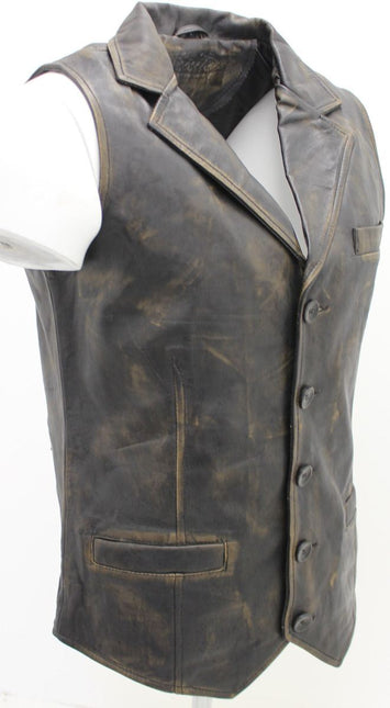 Mens Smart Classic Leather Waistcoat-Bristol