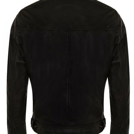 Men’s Retro Leather Trucker Jacket-Constantine