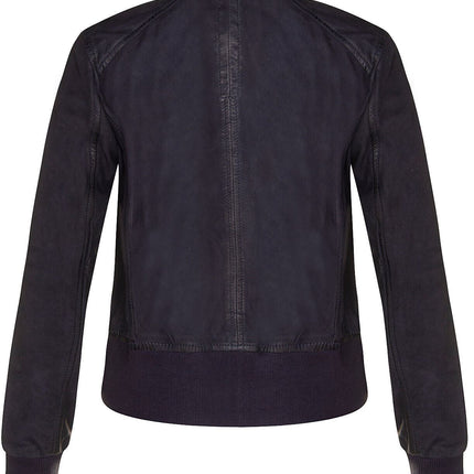 Womens Leather MA-1 Varsity Jacket-Ann Arbor