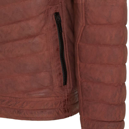 Men's Puffer Leather Biker Quilted Vintage Bomber Jacket