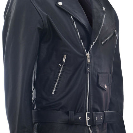 Mens Cow-Hide Black Brando Jacket -Venice