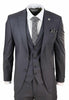 New Mens 3 Piece Suit Plain charcoal Classic Tailored Fit Smart Casual 1920s Formal