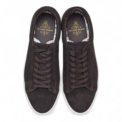 Antique Rogue Men’s Brown Suede Leather Trainer Sneaker Shoes - Gibbs