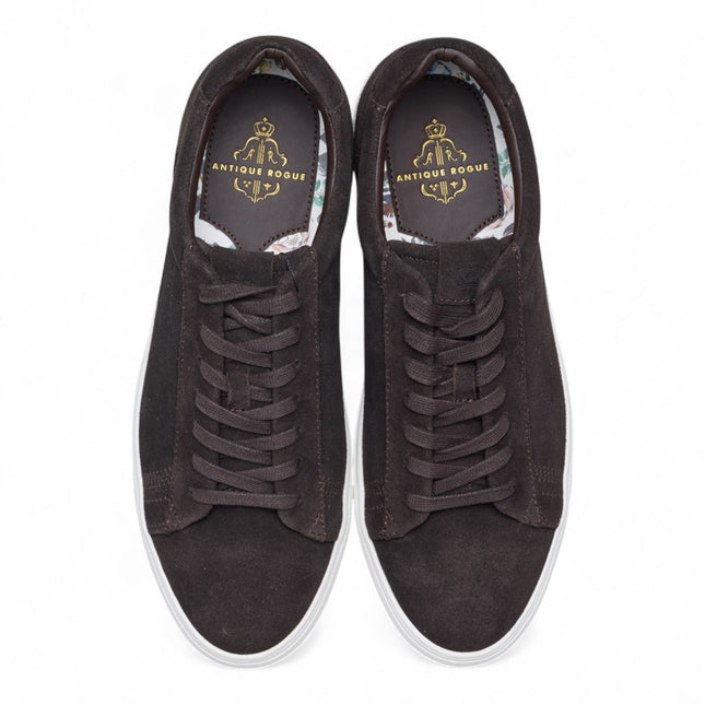Antique Rogue Men’s Brown Suede Leather Trainer Sneaker Shoes - Gibbs