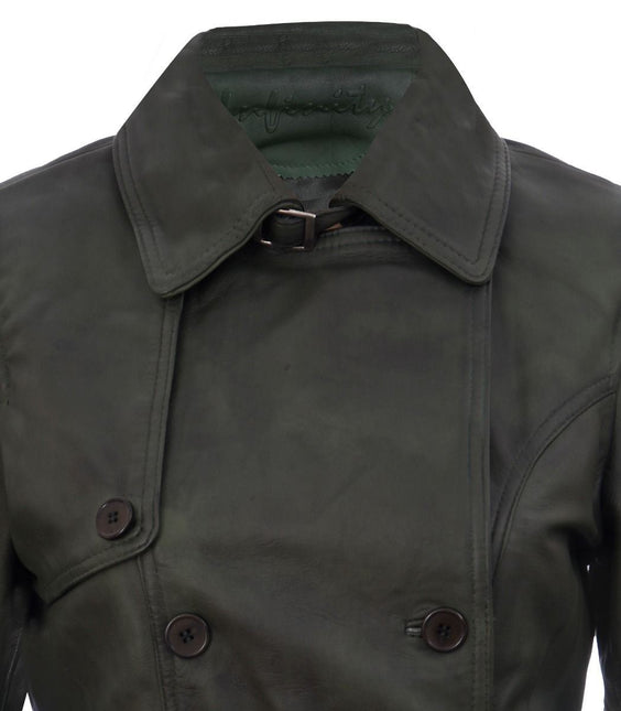 Womens Nappa Leather Trench Coat-Mosul