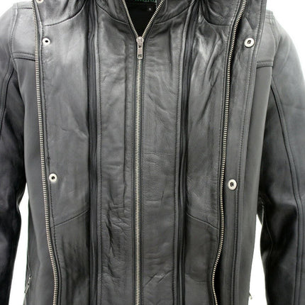 Mens Leather Mid Length Coat-Hanoi