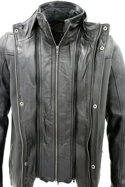 Mens Leather Mid Length Coat-Hanoi
