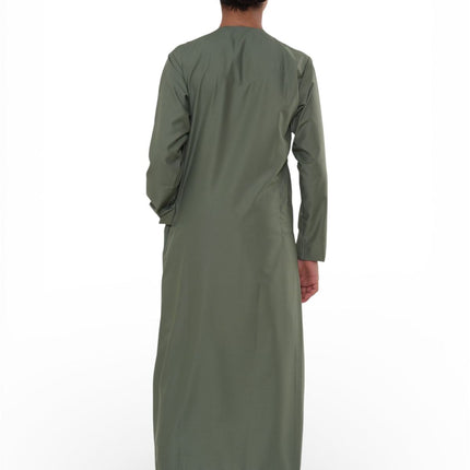 Kids Boys Ramadan Eid Olive Green Moroccan Jubba Robe Djellaba Thobe - K-TT008
