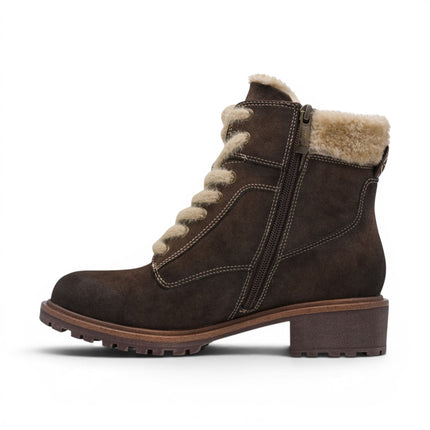 Tamaris Women’s Brown Warm Lace-Up Winter Outdoor Ankle Boots - 26266-43