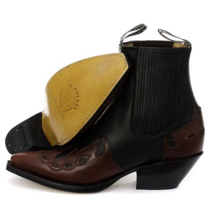 Grinders Unisex Leather Black Western Boots - Arizona Lo