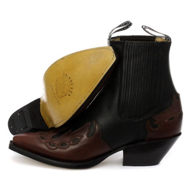 Grinders Unisex Leather Black Western Boots - Arizona Lo