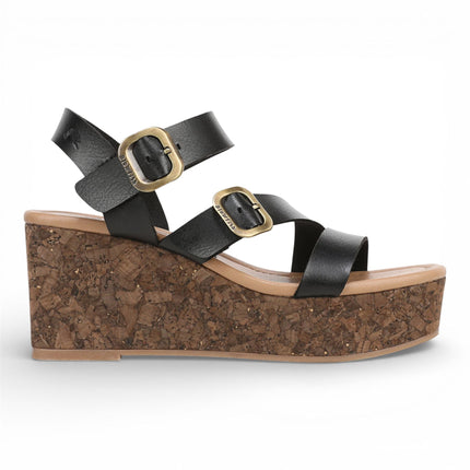 Blowfish Malibu Womens Black Wedge Strappy Espadrille Heel Sandals - Ali