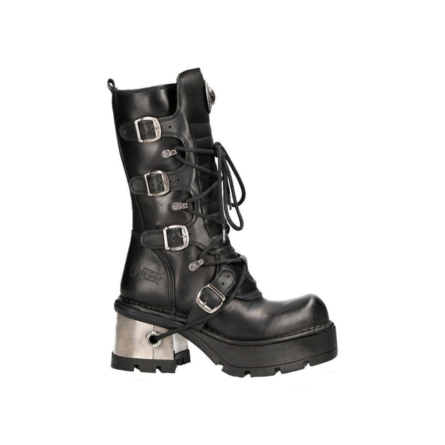 New Rock Women’S Leather Gothic Mid-Calf Boots - 373-S33