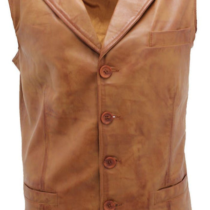 Mens Smart Classic Leather Waistcoat-Bristol