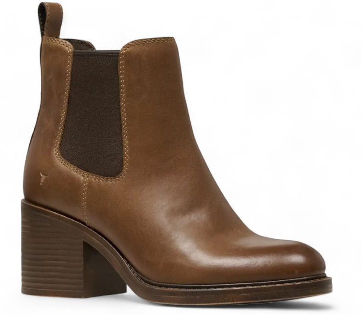 Windsorsmith Womens Tan Classic Leather Platform Ankle Chelsea Boots - Varsity