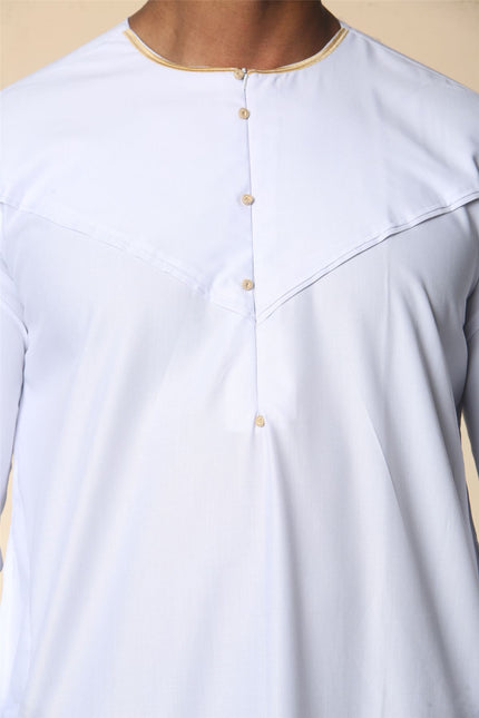 Men's Omani Eid White Thobe  Saudi Emirati Jubba Robe
