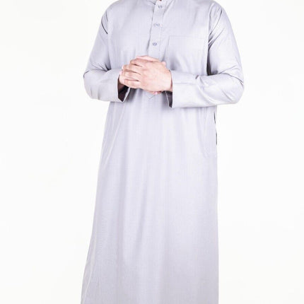 Mens Cream Thobe Jubba Saudi Islamic Arabic Eid Cotton Kaftan Jubbah Umrah Robe