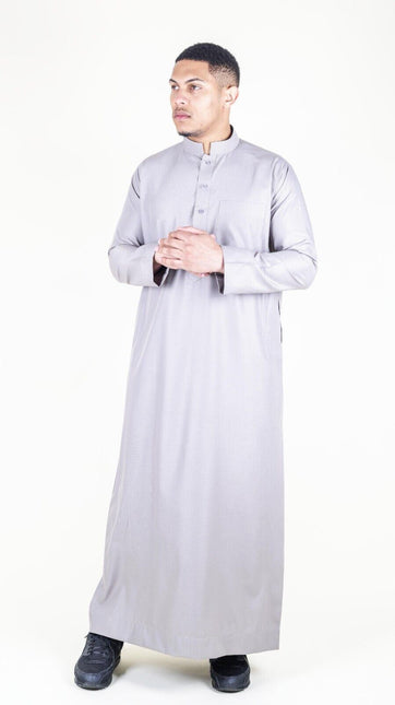 Mens Cream Thobe Jubba Saudi Islamic Arabic Eid Cotton Kaftan Jubbah Umrah Robe