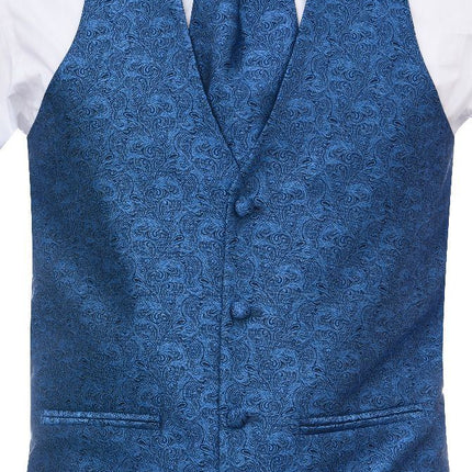 Men's 4 Piece Blue Tailored Wedding Suit