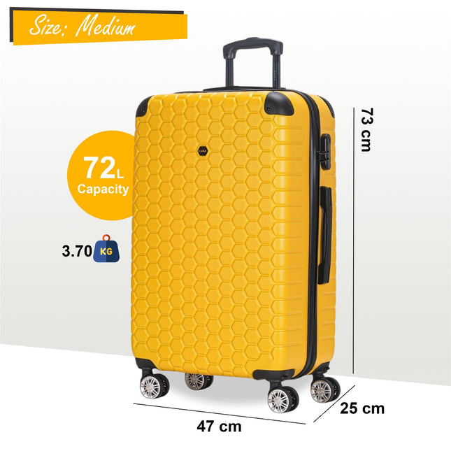 Hard Shell ABS 8 Wheel Luggage Travel Cabin Holiday Bags Suitcase Set