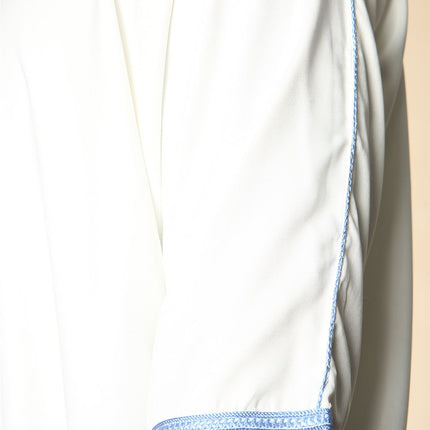 Men's White Moroccan Thobe Djellaba Jubba Robe Eid