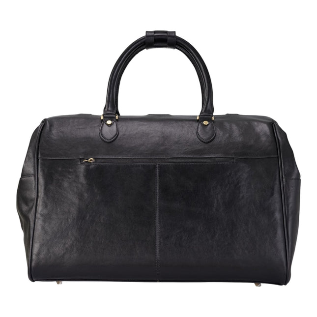Genuine Leather Black Duffle Holdall Vintage Travel Gym Bag - Windsor