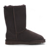 Women's Genuine Sheepskin Brown Suede Slip-On Ankle Winter Boots - Dusk