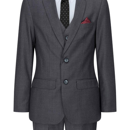 Boys 3 Piece Charcoal Grey Classic Retro Suit