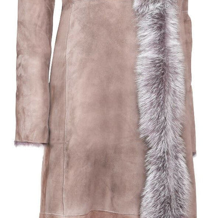 Womens Suede Toscana Sheepskin Hooded Trench Coat-Rushden