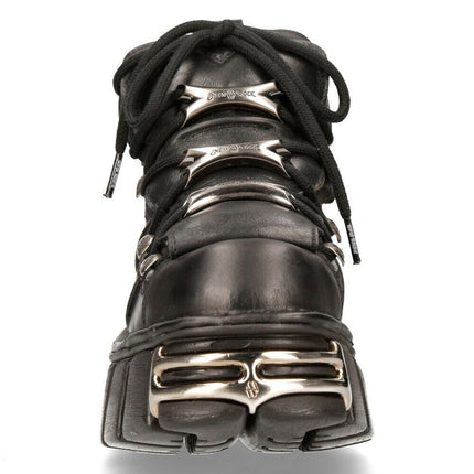 New Rock Black Gothic Ankle Boots - 106-S1