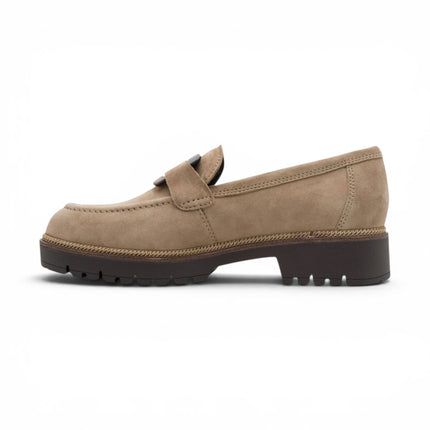 Tamaris Women's Beige Suede Leather Loafer Casual Shoes - 24722-43
