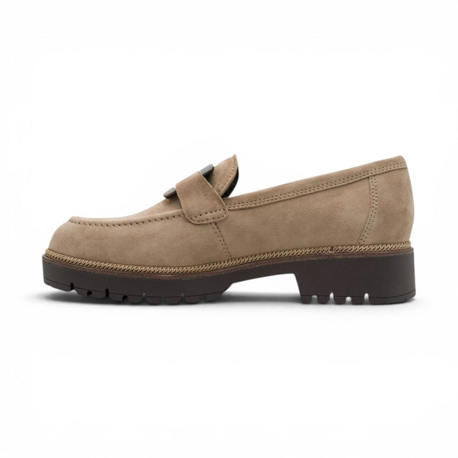 Tamaris Women's Beige Suede Leather Loafer Casual Shoes - 24722-43