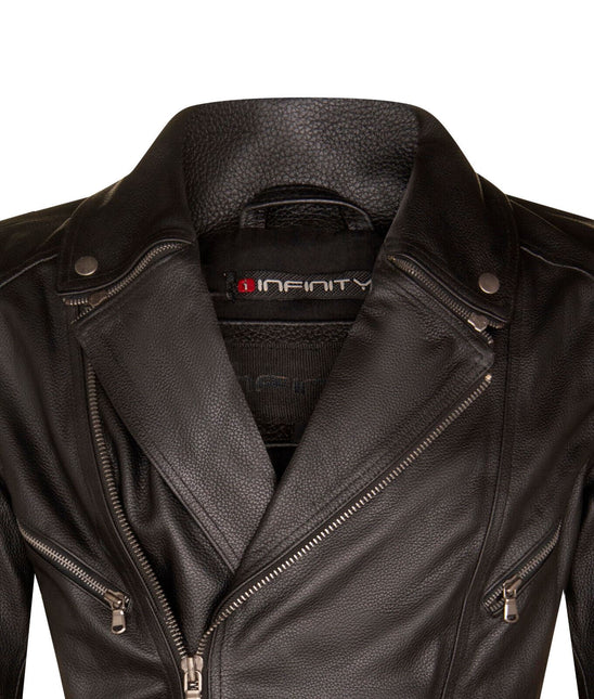 Mens Cross Zip CE Armour Biker Jacket - Budapest