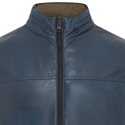 Mens Reversible Hooded Leather Jacket Premium Lambskin Napa