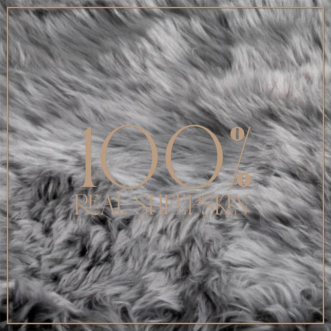 Genuine Grey Sheepskin Natural Silky Soft Fluffy Real Wool Rug