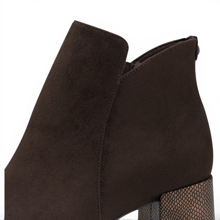 Tamaris Women's Brown Faux Heeled Ankle Boots - 25354-43