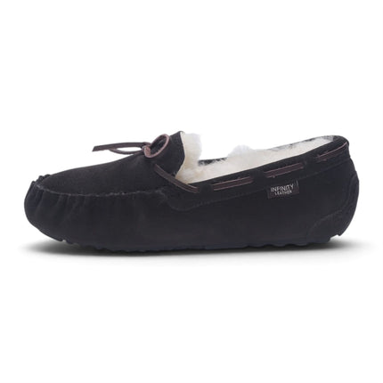Women's Brown Genuine Sheepskin Moccasin Winter Slippers - Aspen