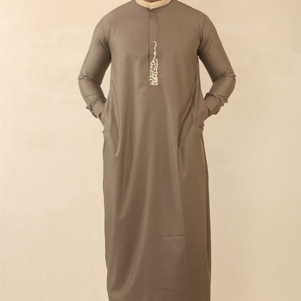Men's Brown Thobe Arab Saudi Emirati Islamic Clothing Jubba Robe