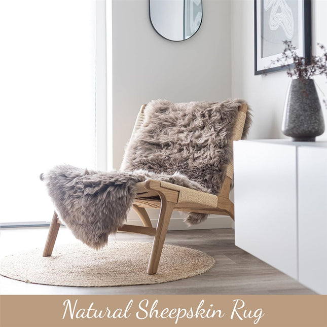 Genuine Sheepskin Mushroom Double Natural Fluffy Silky Soft Real Wool Rug